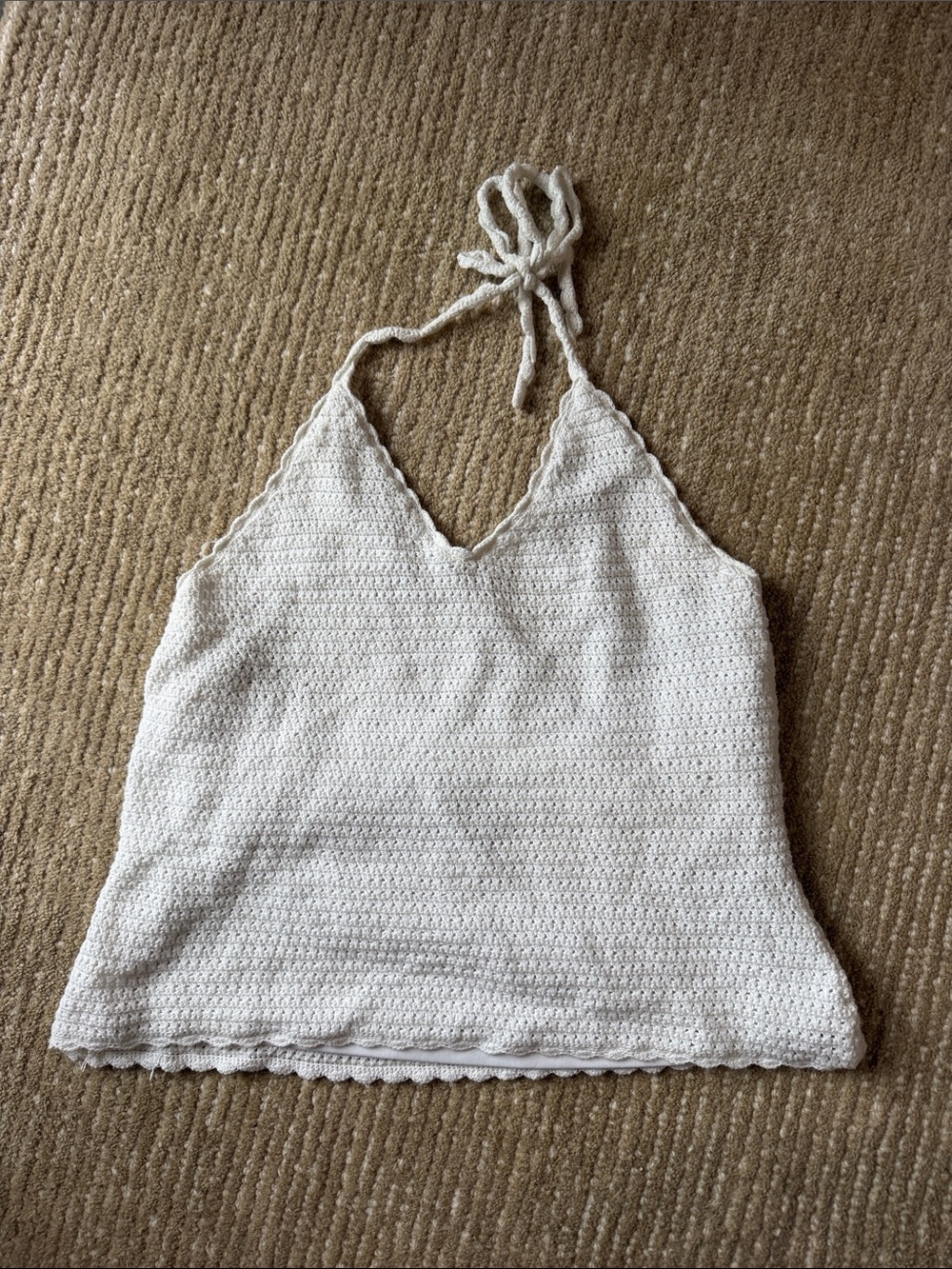 Lilly Pulitzer White Crochet Tie-Halter Camisole